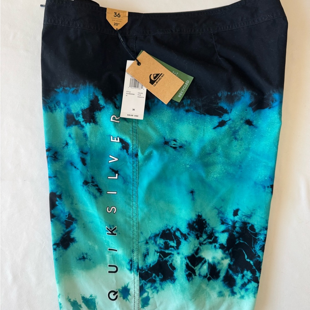 Quiksilver Aqua and Black Swim Shorts